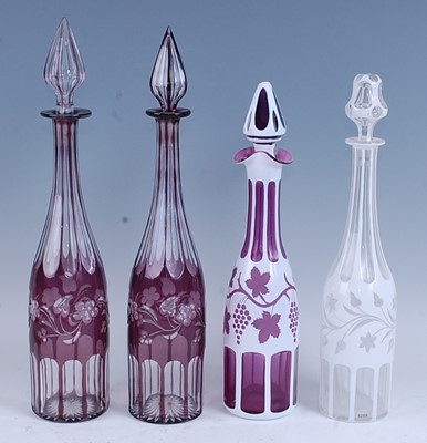 Lot 2205 - * A Bohemian glass decanter and stopper,...