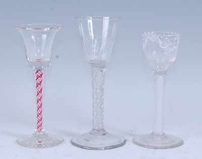Lot 2250 - * A circa 1770 wine glass, the ogee bowl with...