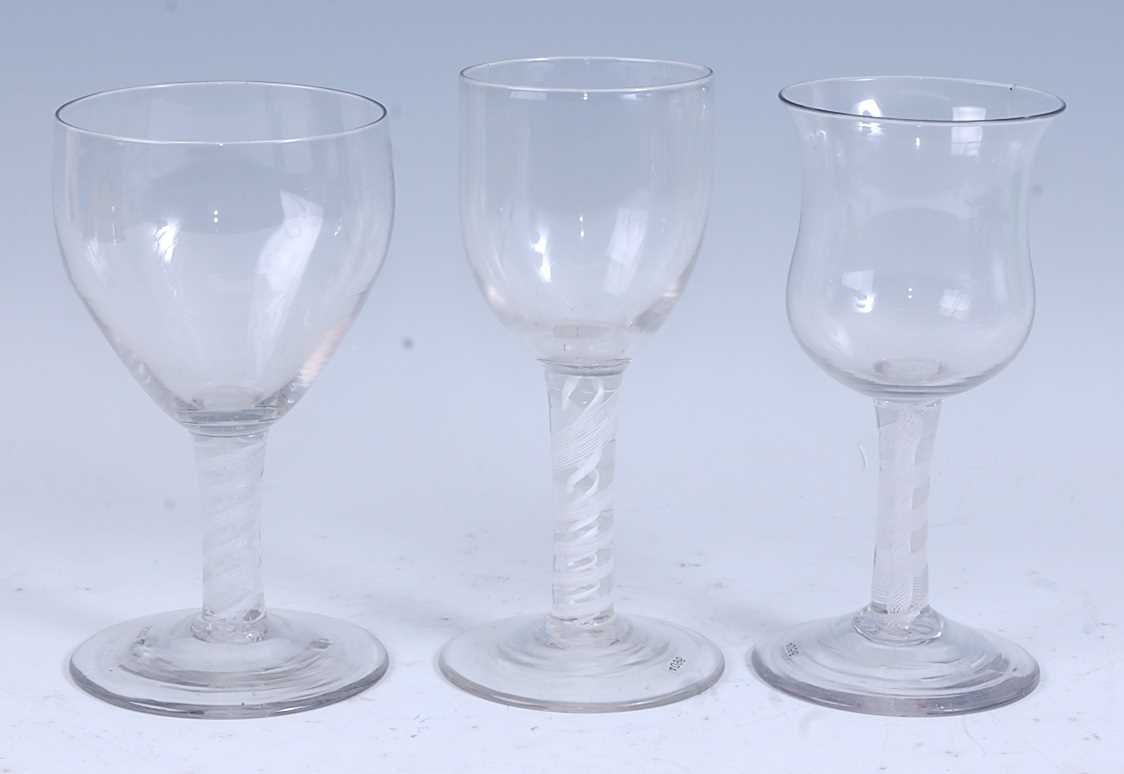 Lot 2251 - * A circa 1765 wine glass, the large waisted...