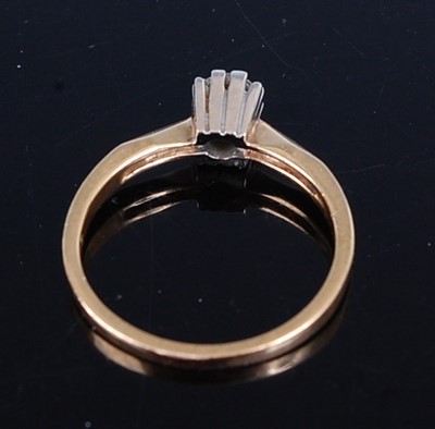 Lot 2674 - A yellow and white metal diamond solitaire...