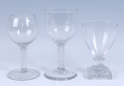Lot 2244 - * A mid 18th century style wine glass, the cup...