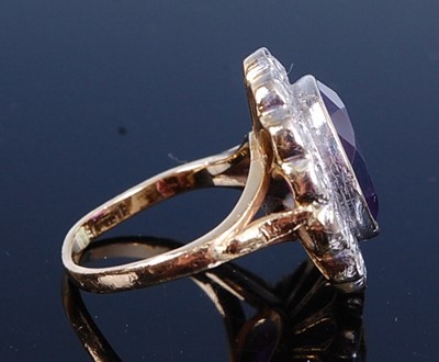 Lot 2677 - An 18ct yellow and white gold, amethyst and...