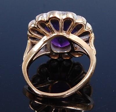 Lot 2677 - An 18ct yellow and white gold, amethyst and...