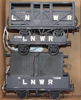 Lot 236 - Four metal kit built 0 gauge LNWR wagons,...