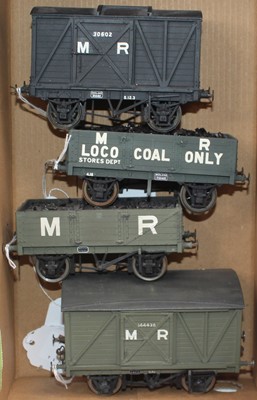 Lot 238 - Four kit built 0 gauge MR wagons, exhibition...