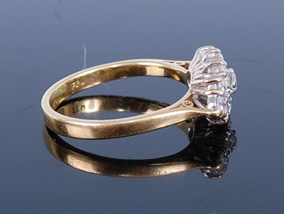 Lot 2736 - An 18ct yellow and white gold diamond navette...