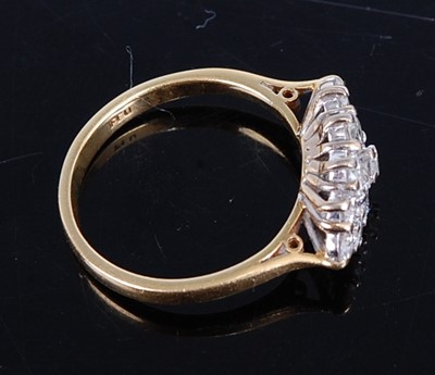 Lot 2736 - An 18ct yellow and white gold diamond navette...