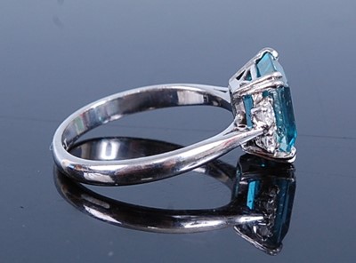 Lot 2737 - A white metal, topaz and diamond dress ring,...