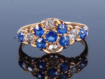 Lot 2745 - A late Victorian 18ct yellow gold, sapphire...