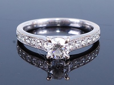 Lot 2749 - An 18ct white gold diamond solitaire ring,...