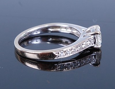 Lot 2749 - An 18ct white gold diamond solitaire ring,...