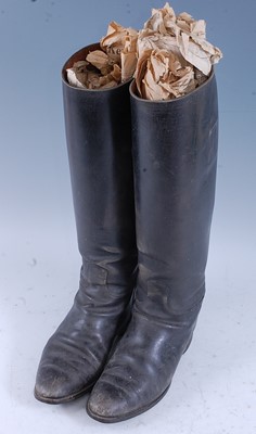 Lot 277 - A pair of black leather calf length riding...