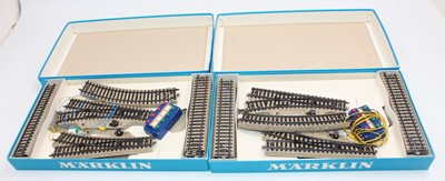 Lot 767 - Two Marklin HO 5090 track pack:- 2 points, 2...