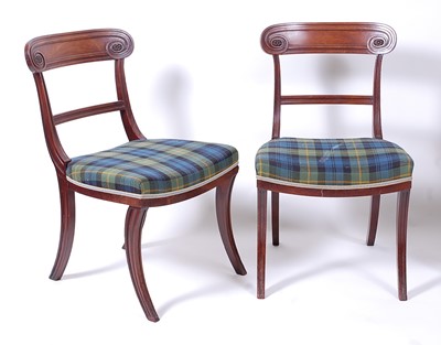 Lot 2573 - * A pair of Regency mahogany dining chairs,...