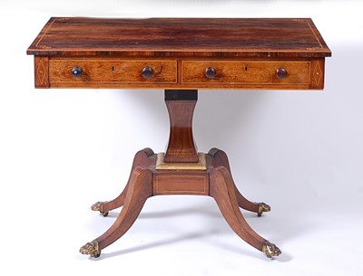 Lot 2594 - * A Regency rosewood pedestal sofa table, the...