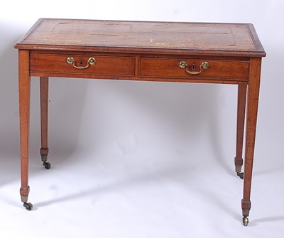 Lot 2597 - * A George III mahogany writing table, having...