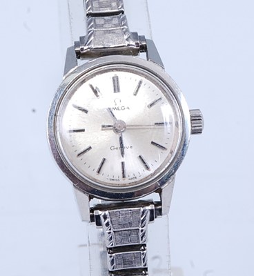 Lot 2755 - A lady's Omega Geneve steel cased wristwatch,...