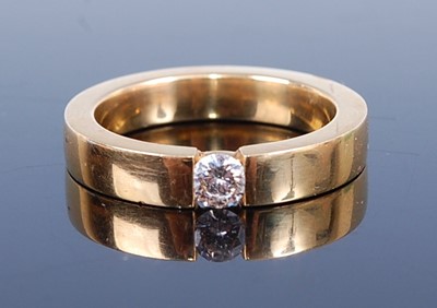 Lot 2770 - A gent's heavy yellow metal diamond band ring,...