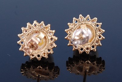 Lot 2772 - A pair of yellow metal, cultured pearl,...