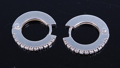 Lot 2783 - A pair of contemporary 18ct white gold and...