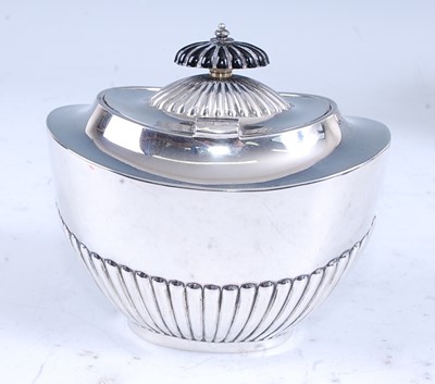 Lot 2164 - A George V silver tea caddy, of half-gadrooned...