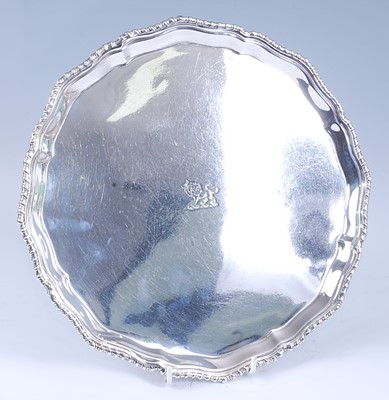 Lot 2172 - A George V silver salver, of shaped circular...