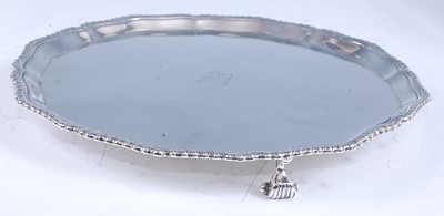 Lot 2172 - A George V silver salver, of shaped circular...