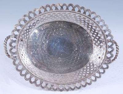 Lot 2173 - An Edward VII Britannia silver basket, of oval...