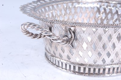 Lot 2173 - An Edward VII Britannia silver basket, of oval...