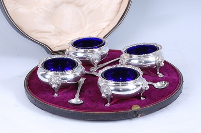 Lot 2174 - A cased set of four Edwardian silver open...