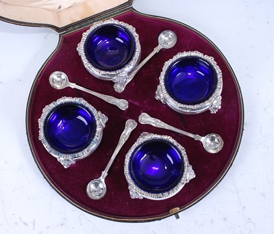 Lot 2174 - A cased set of four Edwardian silver open...