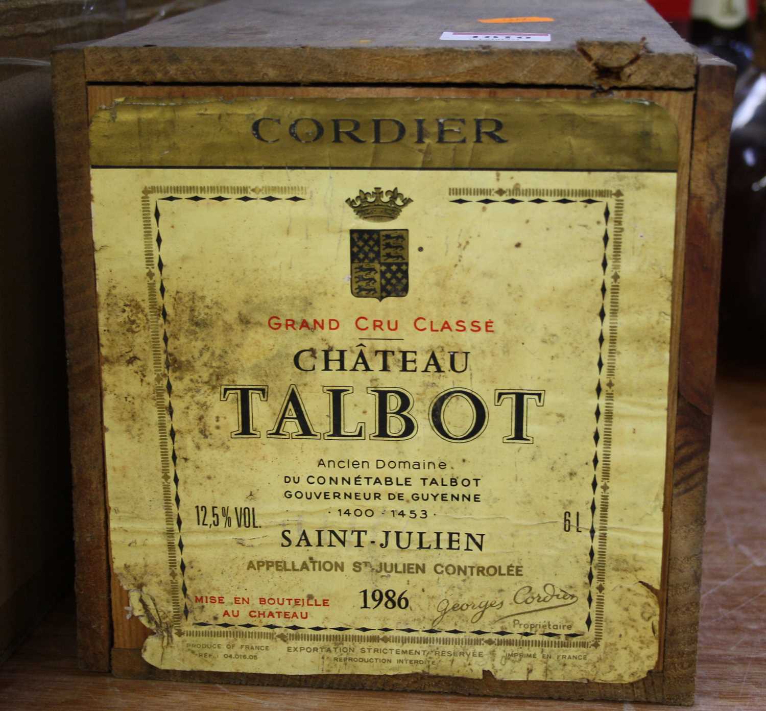 Lot 1010 - Château Talbot, 1986, grand cru classe,...