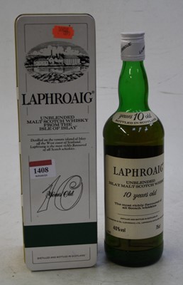 Lot 1408 - Laphroaig 10 years old unblended Islay malt...