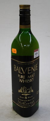 Lot 1416 - Balvenie over 8 years pure malt whisky, 26 &...