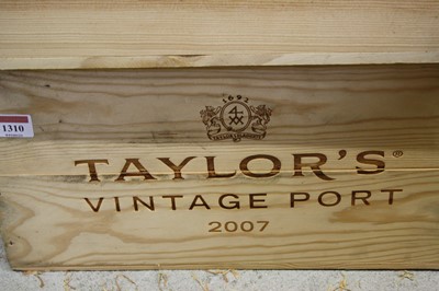 Lot 1310 - Taylor's vintage port, 2007, twelve bottles (OWC)