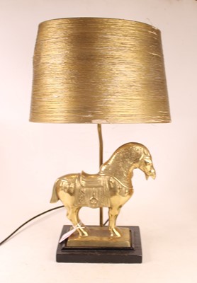 Lot 4 - A modern table lamp, surmounted by a brass...