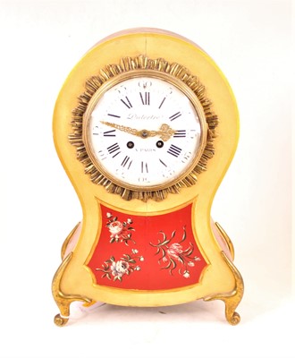 Lot 9 - A French balloon shape mantel clock, the...
