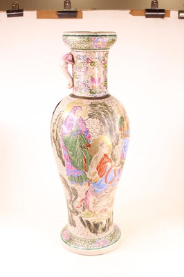 Lot 13 - A large Japanese vase, of slender baluster...