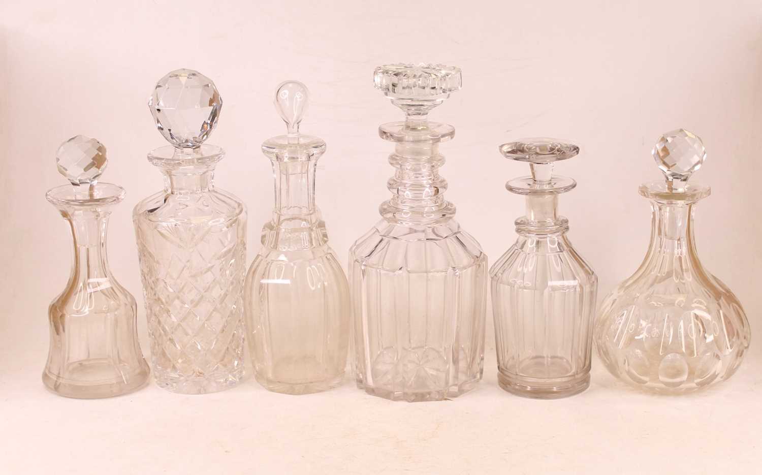 Lot 30 - A 19th century cut glass decanter, having a...