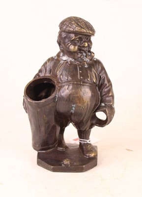 Lot 37 - A modern bronzed metal figural spill vase, the...