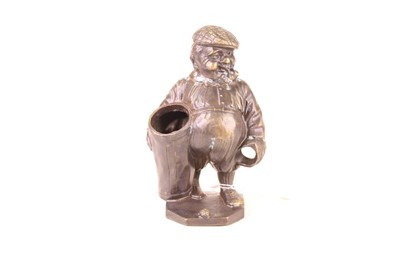 Lot 37 - A modern bronzed metal figural spill vase, the...