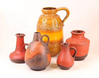 Lot 54 - A 1970s West German pottery jug, on a brown...