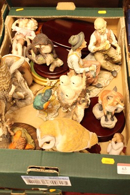Lot 63 - A box of miscellaneous mainly resin figures,...