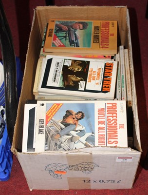 Lot 75 - A box of miscellaneous mainly paperback books,...