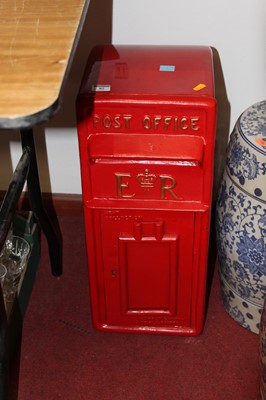 Lot 82 - A reproduction red painted postbox, h.58cm