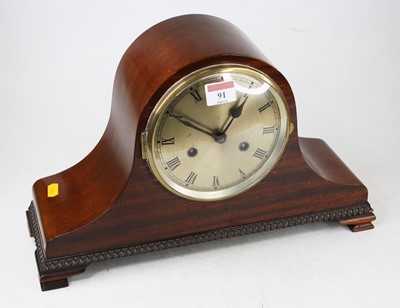 Lot 91 - A 1920s mahogany cased mantel clock, having a...