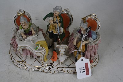 Lot 115 - A 20th century German porcelain figure group,...