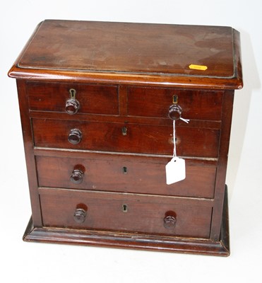 Lot 118 - A Victorian apprentice piece mahogany chest of...