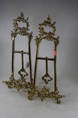 Lot 145 - A pair of modern brass easel photograph frames,...