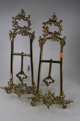 Lot 145 - A pair of modern brass easel photograph frames,...